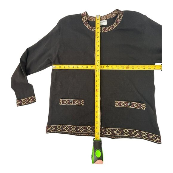 Alfred Dunner Women's Black Cardigan with accents | Sz L Made in USA | NWT - Picture 6 of 6